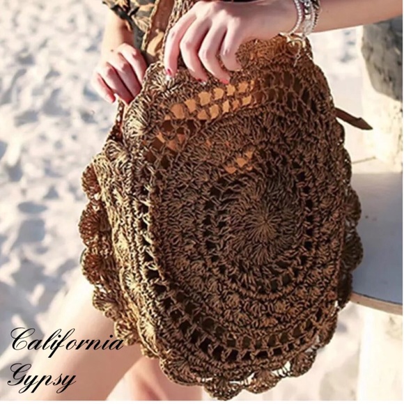 Bohemian hippie beach raffia bag🌸 - Picture 2 of 5